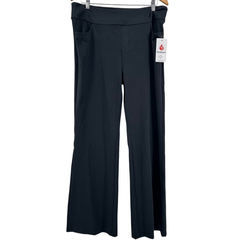 FireSwan Dress Pants Women XXL Black Wide Leg High Rise Stretch Pull On